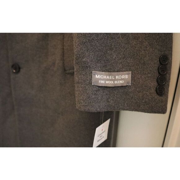 Michael Kors Men Sz 36R Dark Heather Gray Madison Wool Blend Modern-Fit Overcoat - Picture 5 of 7